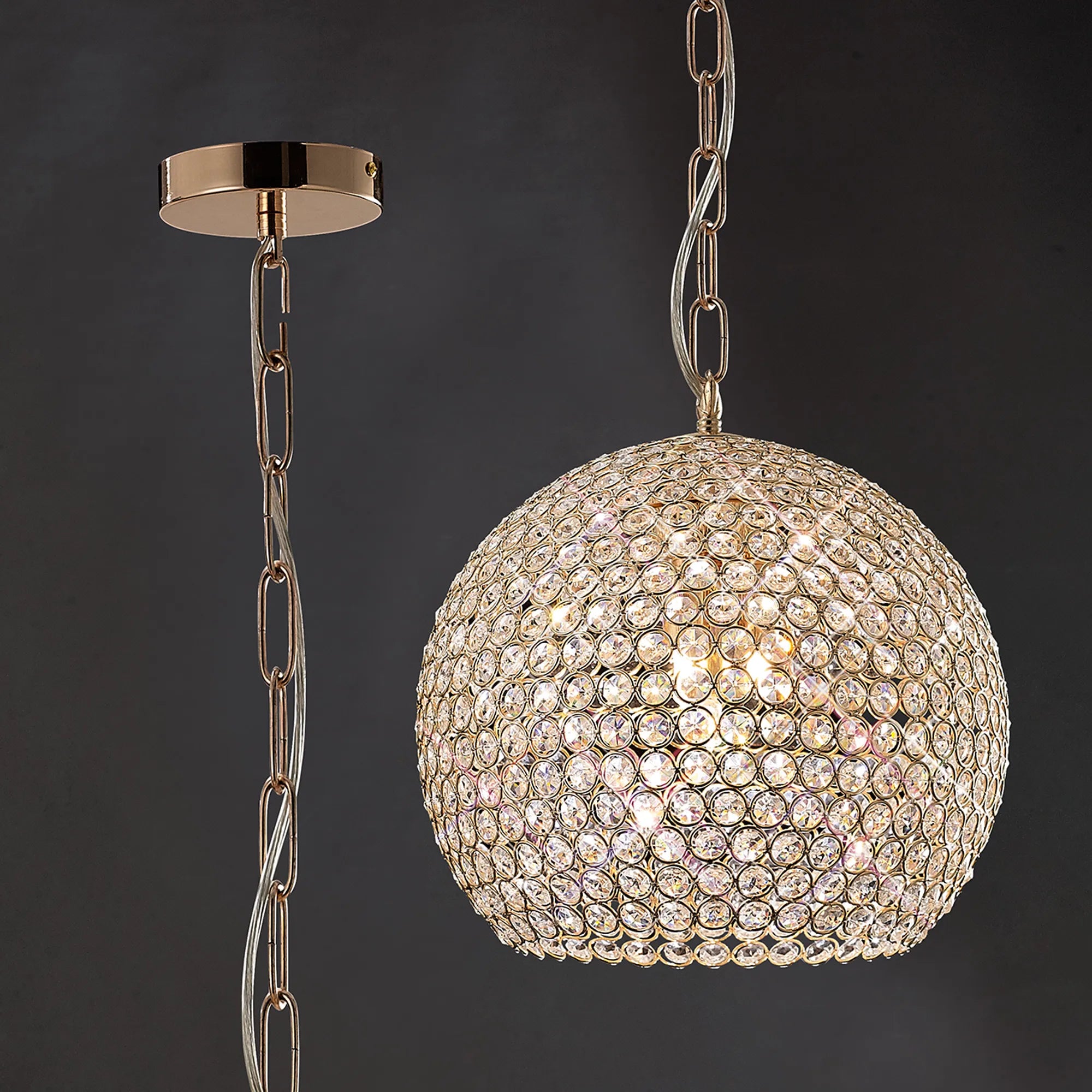 IL30752 Ava 5 Light French Gold Crystal Ceiling Pendant