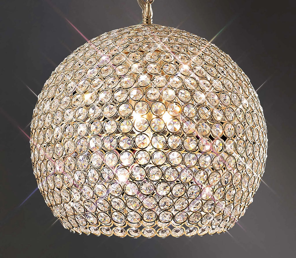 IL30752 Ava 5 Light French Gold Crystal Ceiling Pendant