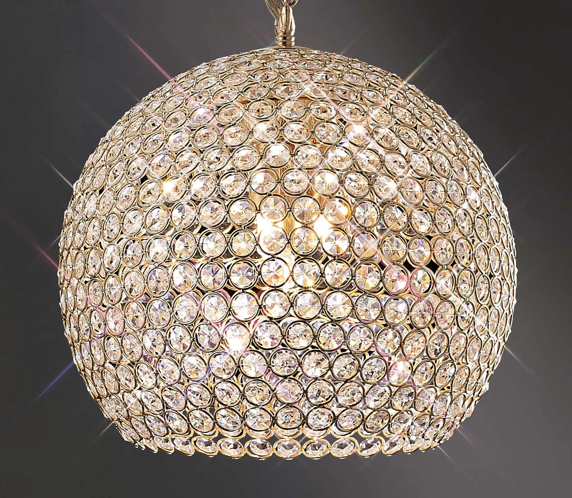 IL30752 Ava 5 Light French Gold Crystal Ceiling Pendant