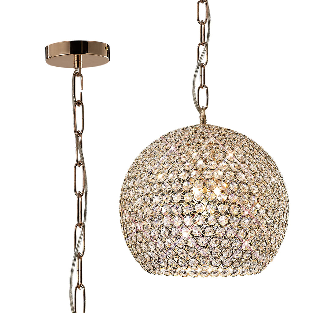 IL30752 Ava 5 Light French Gold Crystal Ceiling Pendant
