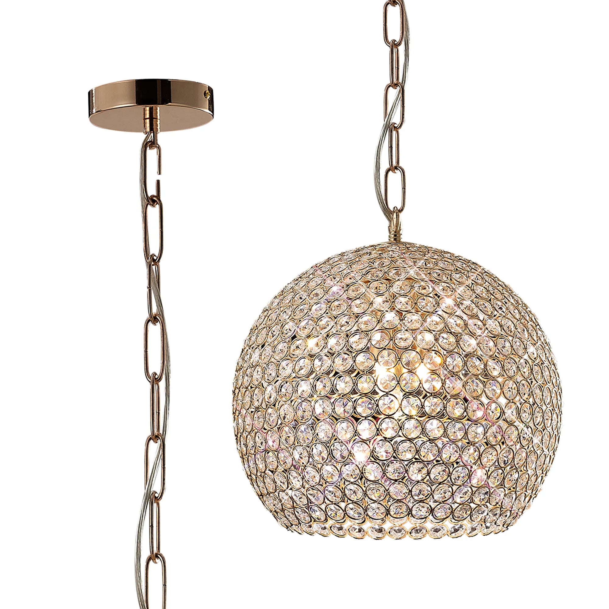 IL30752 Ava 5 Light French Gold Crystal Ceiling Pendant