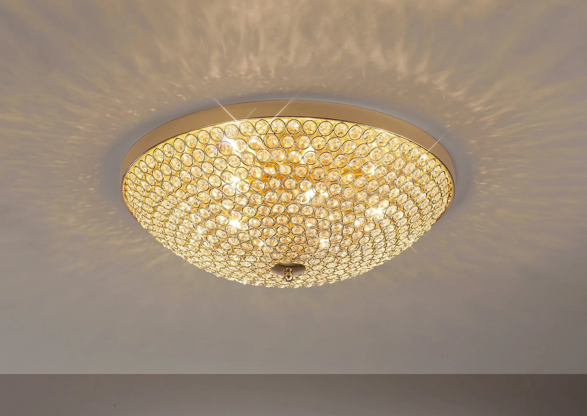 IL30757 Ava 6 Light French Gold & Crystal Ceiling Light