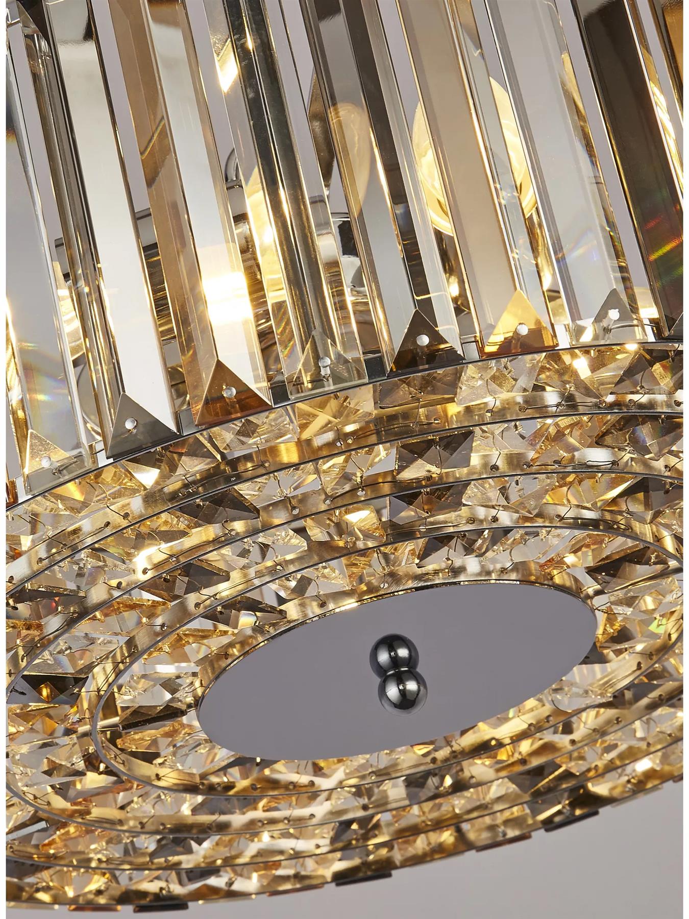 Chapeau 4 Light Ceiling Pendant or Semi Flush Ceiling Light In Chrome With mixed Glass 82101-4CC