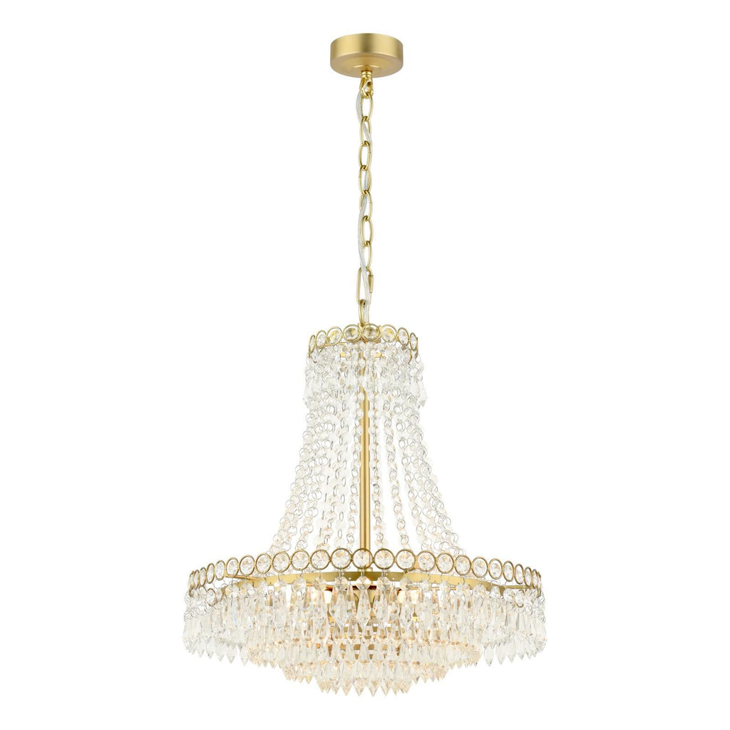 Enid 5 Light Chandelier Faceted Glass and Matt Antique Brass LA3756713-Q