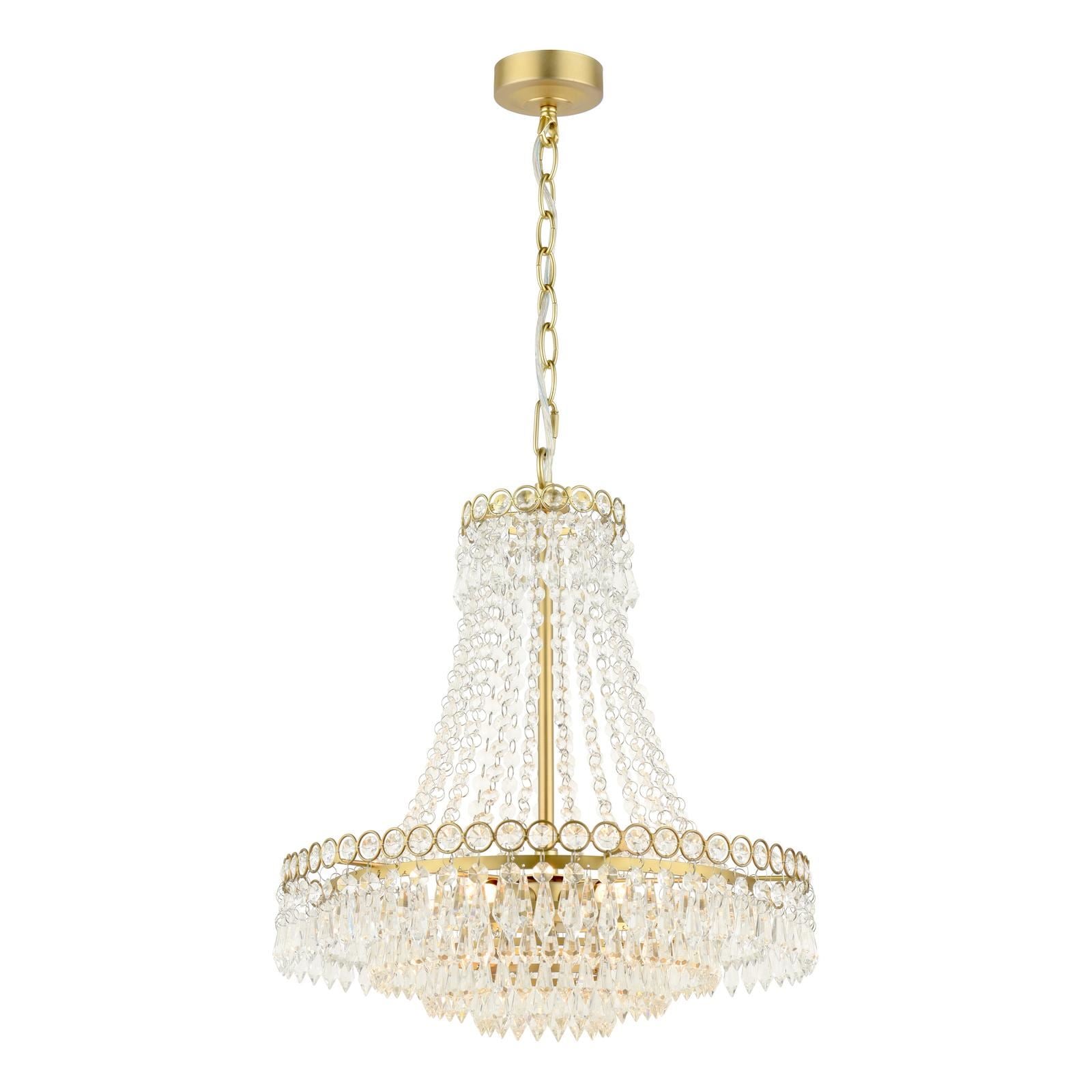 Enid 5 Light Chandelier Faceted Glass and Matt Antique Brass LA3756713-Q