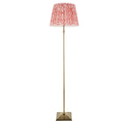 Lille Floor Lamp In Antique Brass With Coral Pink Shade 118001