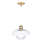 Laura Ashley Billham Pendant Matt Antique Brass and Ribbed Glass LA3756651-Q
