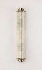 Pillar 4 Light Bathroom Wall Light In Antique Brass And Clear Glass Rods IP44 G9