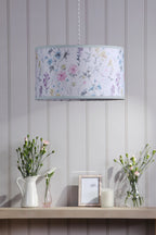 Laura Ashley Wild Meadow Multi Blue Cotton Drum Shade 38cm LA3756682-Q