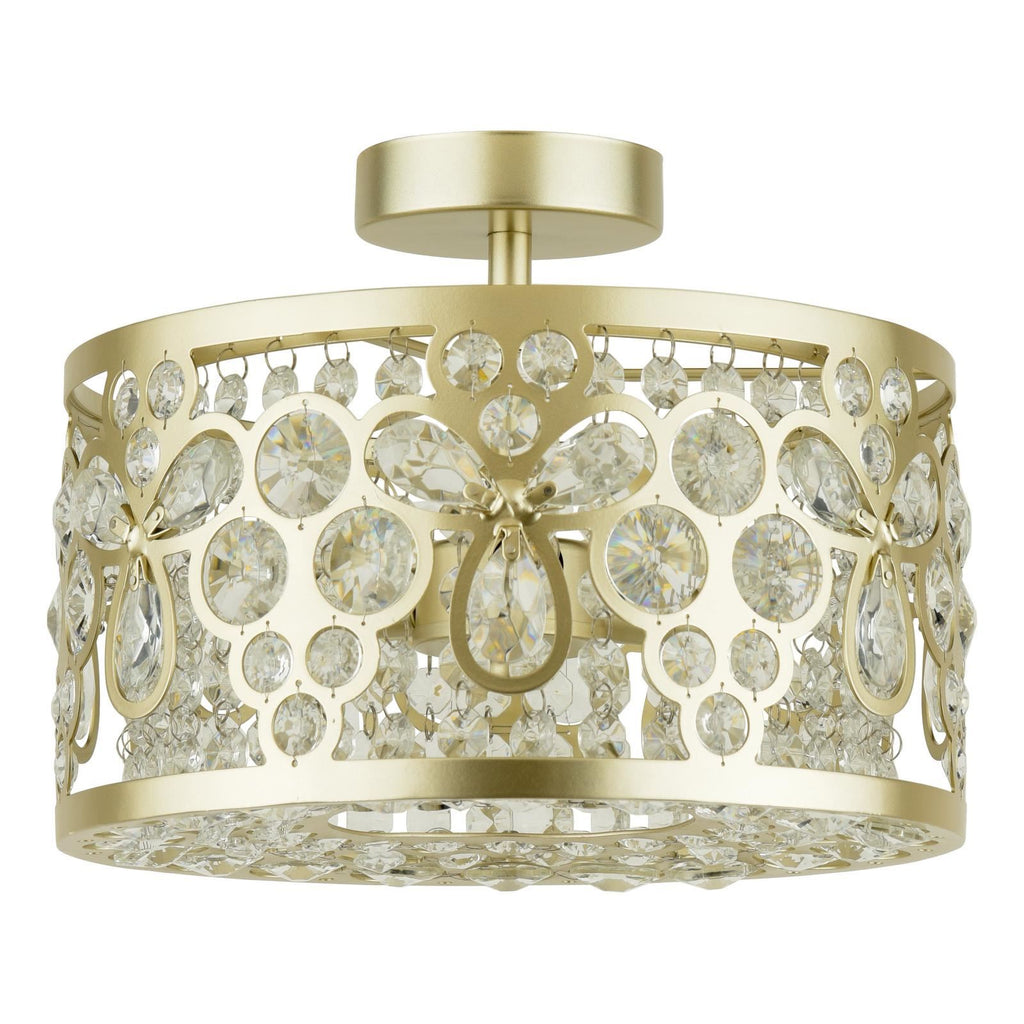 Laura Ashley Tilbrook 3 Light Flush Matt Champagne and Crystal LA3756710-Q