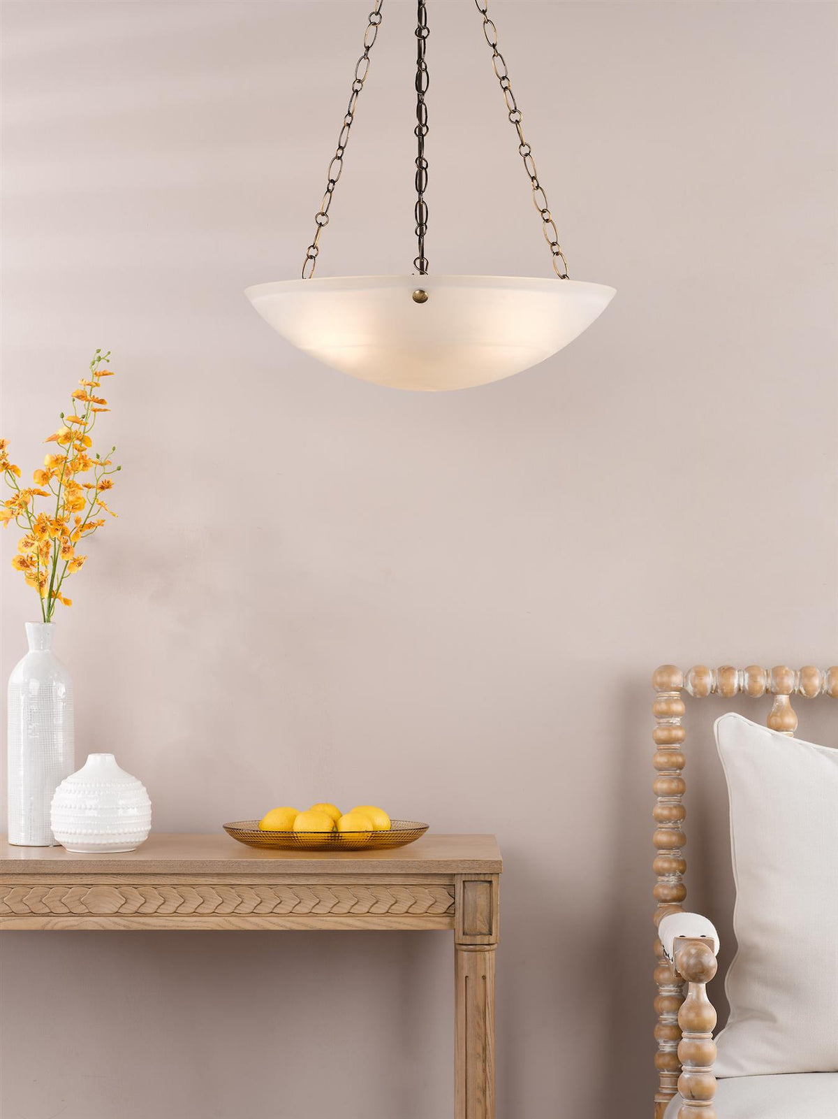 Keita 3 Light Ceiling Pendnat Light In Bronze with Glass KEI0363