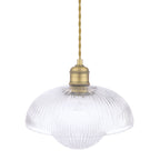Laura Ashley Billham Pendant Matt Antique Brass and Ribbed Glass LA3756651-Q