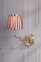 Laura Ashley Denwick Wall Light Matt Antique Brass With Red Shade LA3756674-Q
