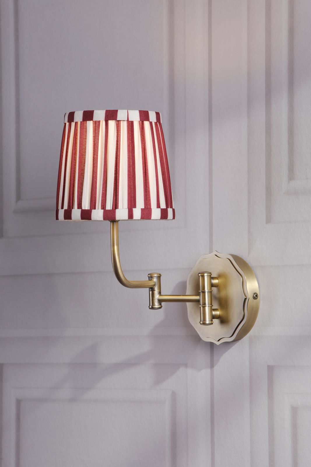 Laura Ashley Denwick Wall Light Matt Antique Brass With Red Shade LA3756674-Q
