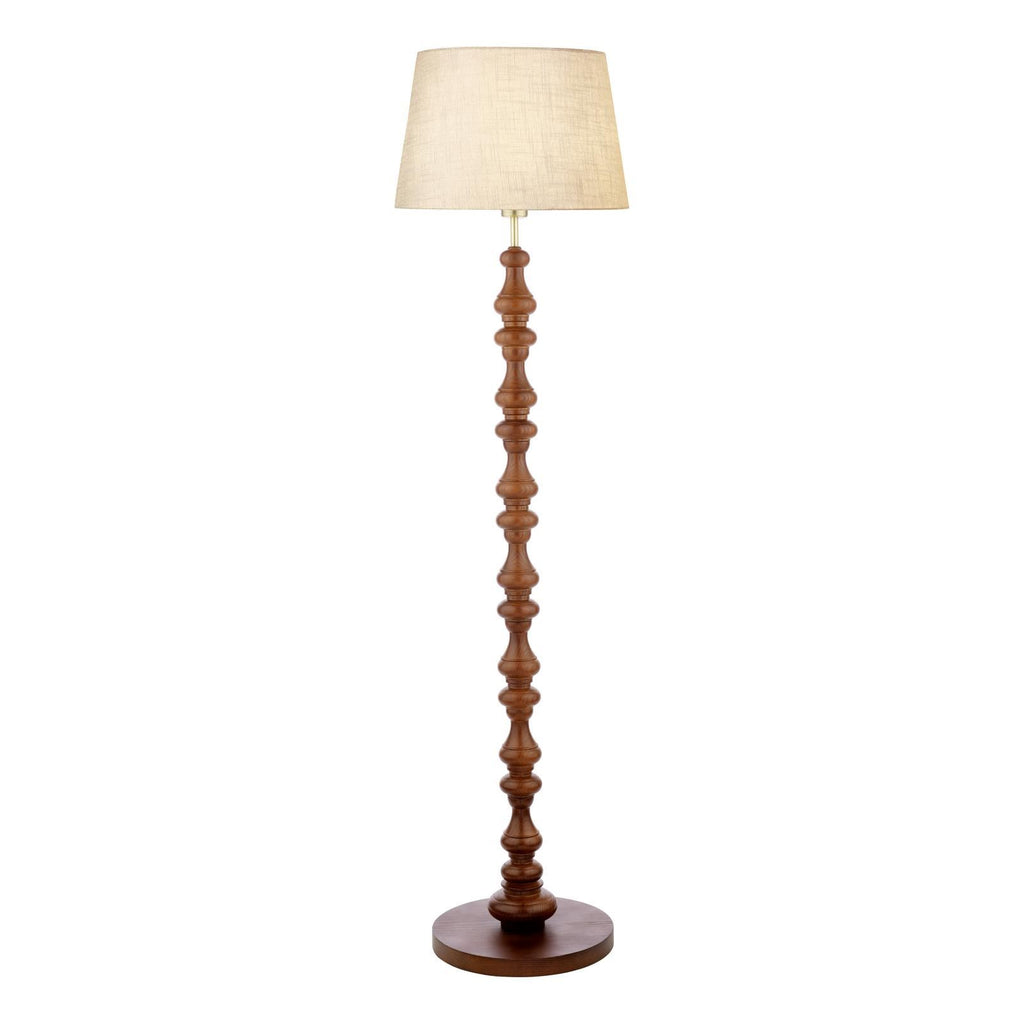 Laura Ashley Millbrook Floor Lamp Dark Wood and Industrial Brass Base Only LA3756744-Q