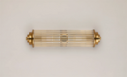 Pillar 2 Light Bathroom Wall Light In Gold And Clear Glass Rods IP44 G9