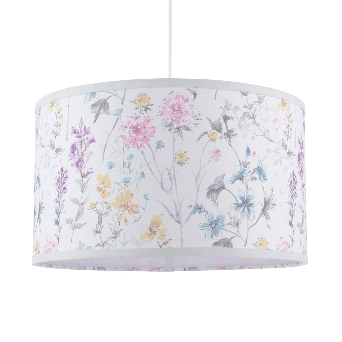 Laura Ashley Wild Meadow Multi Blue Cotton Drum Shade 38cm LA3756682-Q