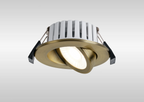 Dimmable Colour Changing Tilted LED Downlight In Antique Brass Finish IP65