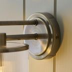 Ridgeton Single Wall Light In Antique Brass With Ribbed Glass 120144