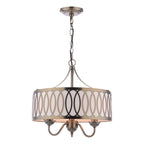 Laura Ashley Allerford 3 Light Pendant Satin Bronze and Taupe LA3756646-Q