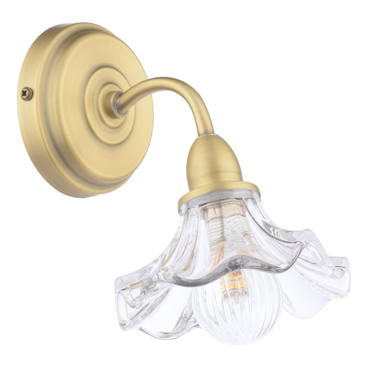 Laura Ashley Kerswell Wall Light Matt Antique Brass and Glass LA3756659-Q