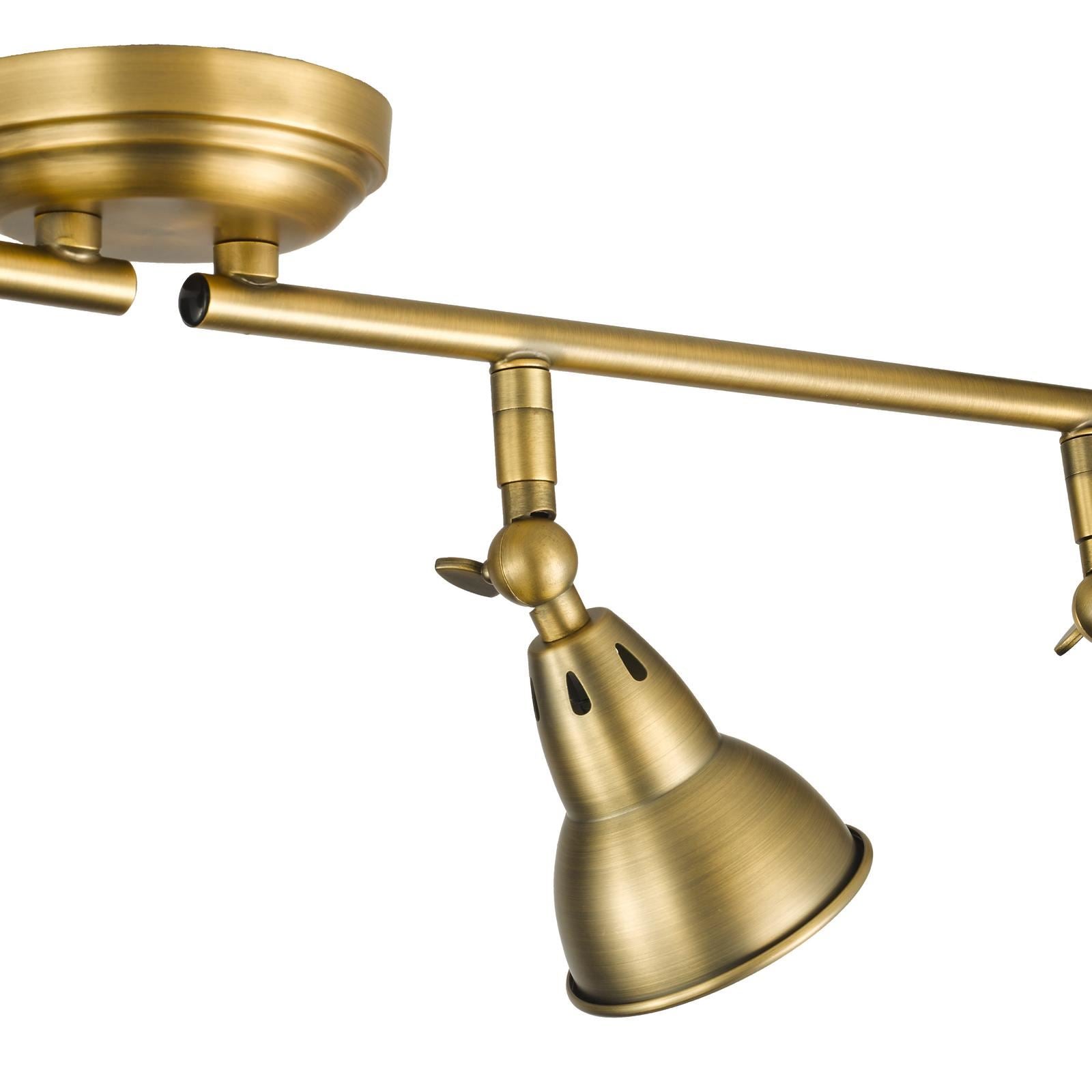 Nathaniel 4 Light Bar Spotlight In Aged Brass Finish NAT8442