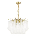 Laura Ashley Penlee 4 Light Pendant Matt Antique Brass and Ribbed Glass LA3756709-Q