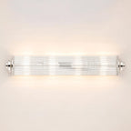 Pillar 4 Light Bathroom Wall Light In Polished Nickel And Clear Glass Rods IP44 G9