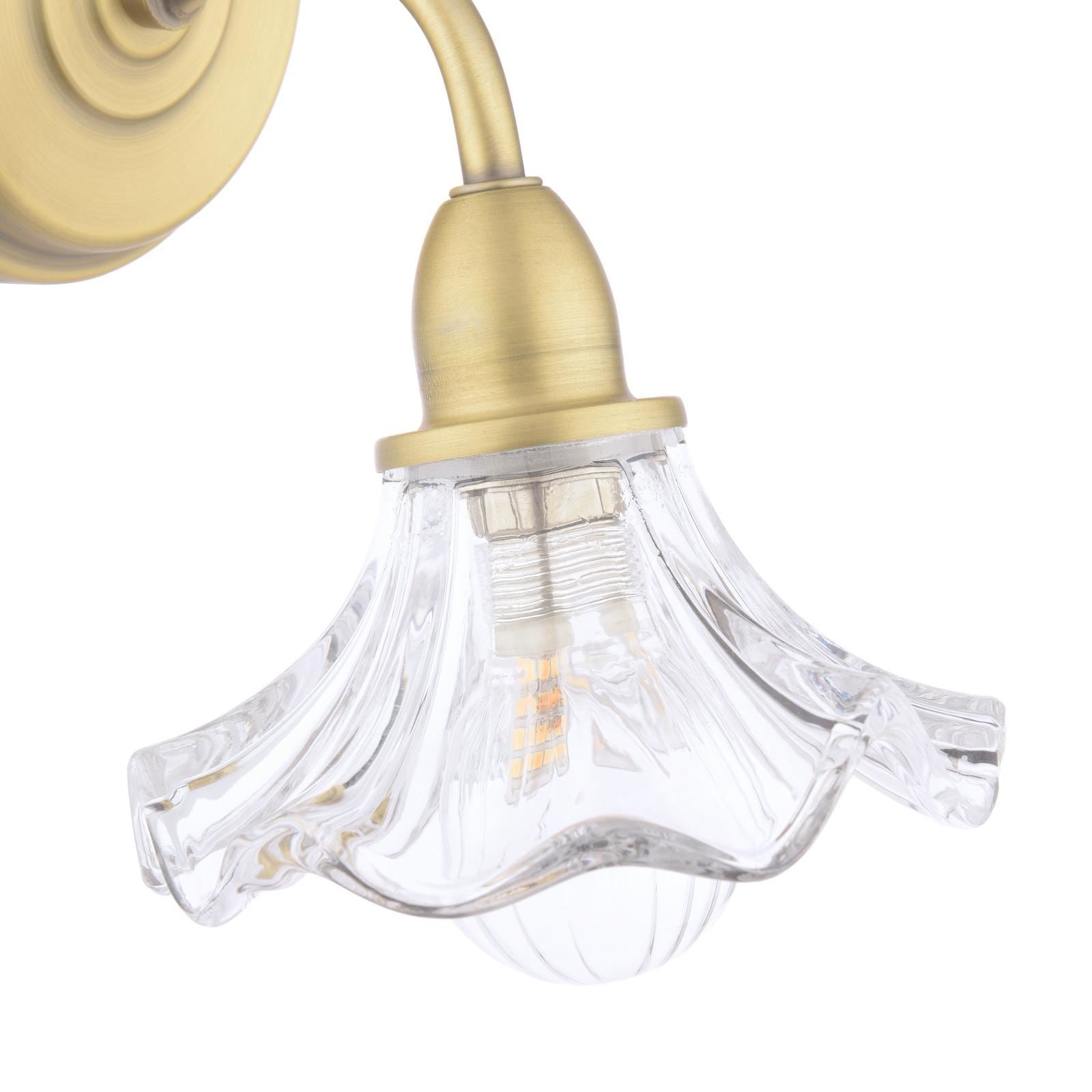 Laura Ashley Kerswell Wall Light Matt Antique Brass and Glass LA3756659-Q