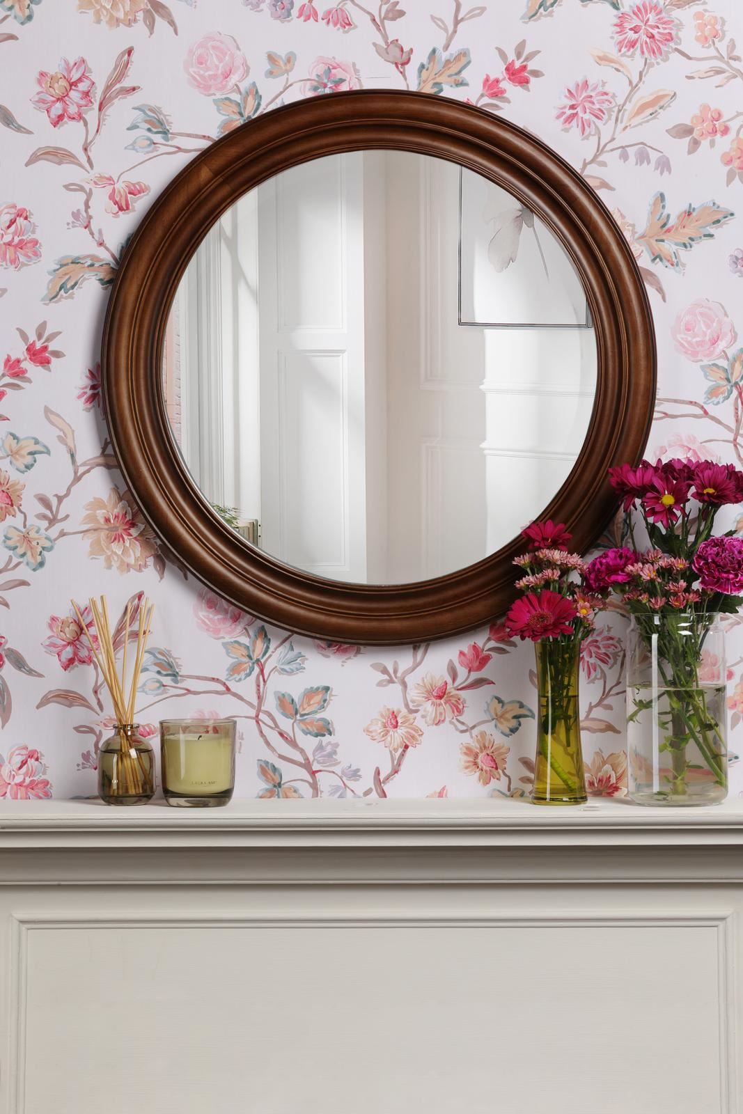 Laura Ashley Tate Mirror Dark Wood 60cm LA3756769-Q