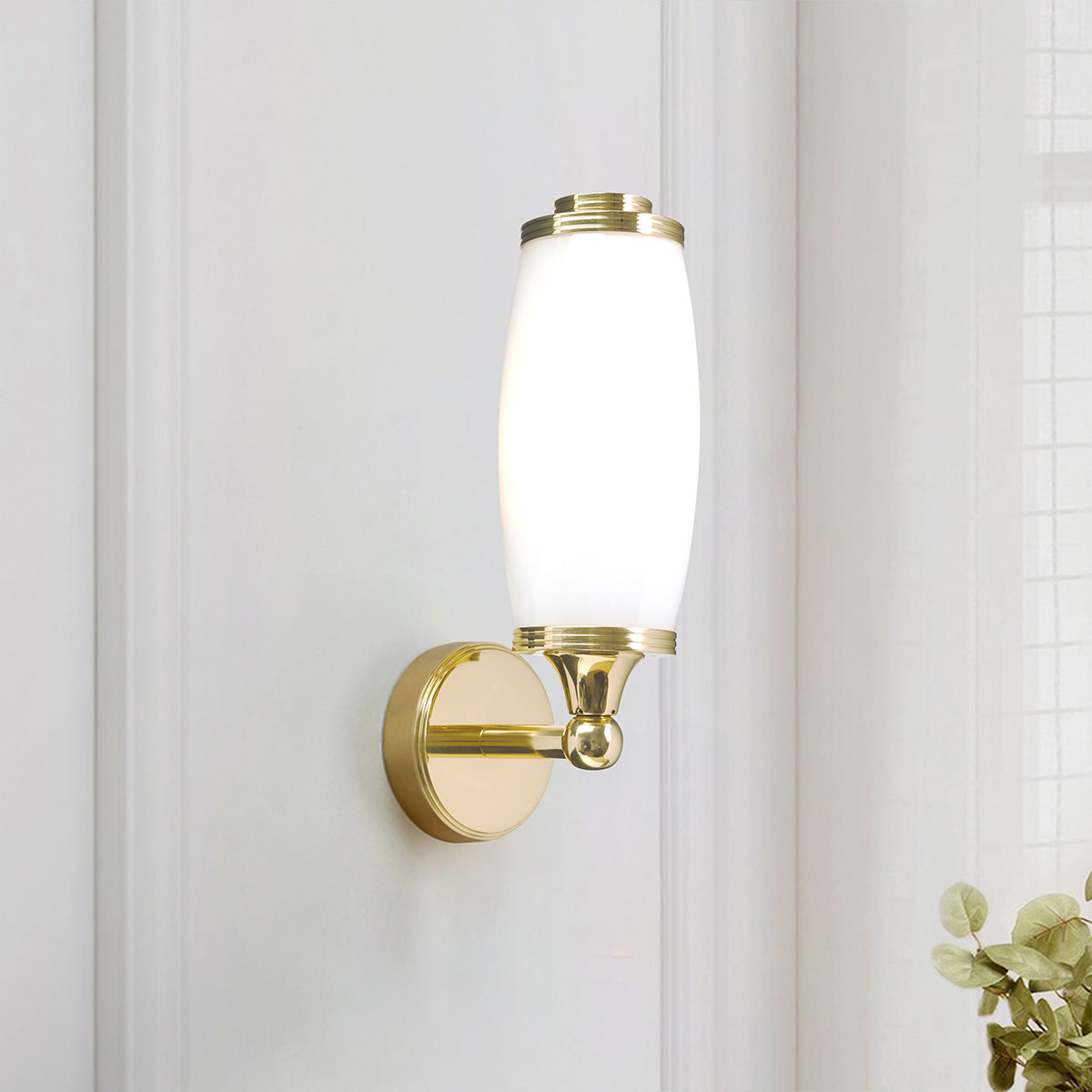 Eliot Bathroom Wall Light In Polished Brass Finish BATH/ELIOT1 PB