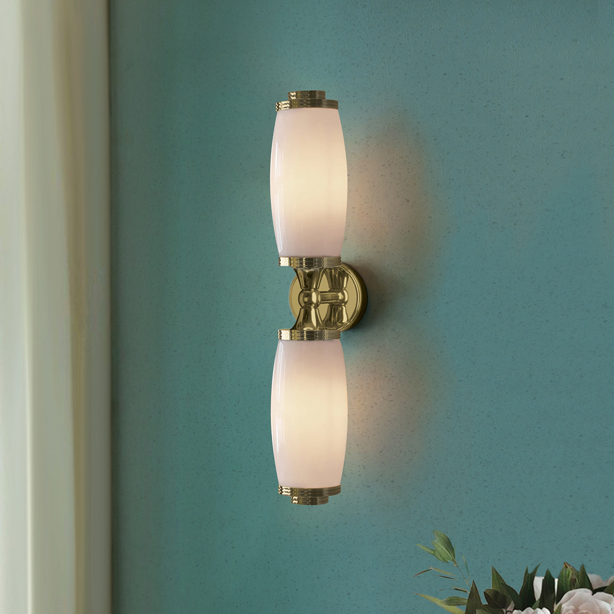 Eliot Bathroom Twin Wall Light In Polished Brass Finish BATH/ELIOT2 PB