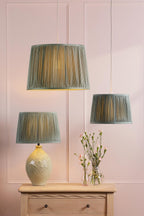 Laura Ashley Hemsley Green 100% Silk Tapered Drum Shade 40cm/16 inch LA3756667-Q