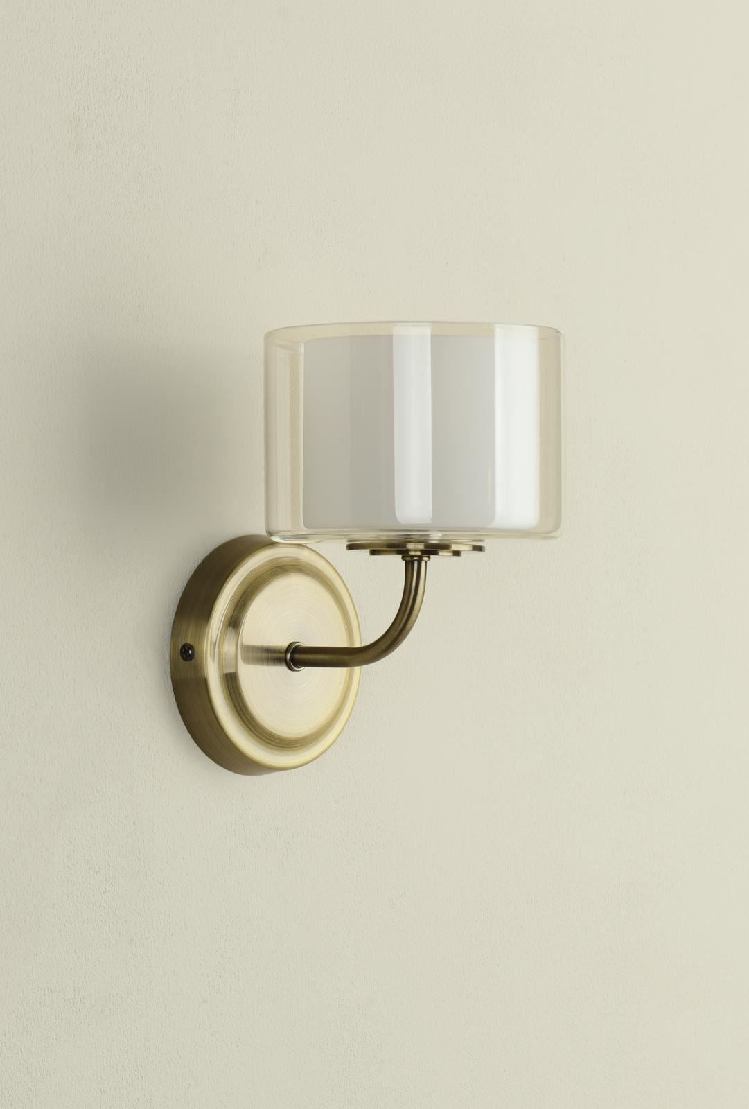 Laura Ashley Southwell Wall Light Antique Brass and Opal Glass LA3756673-Q