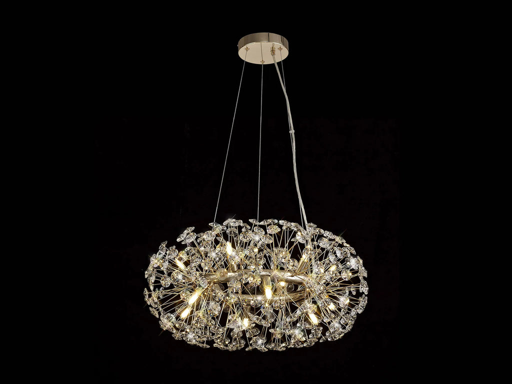 Fusion Stunning 12 Light Ceiling Pendant Light in French Gold Finish