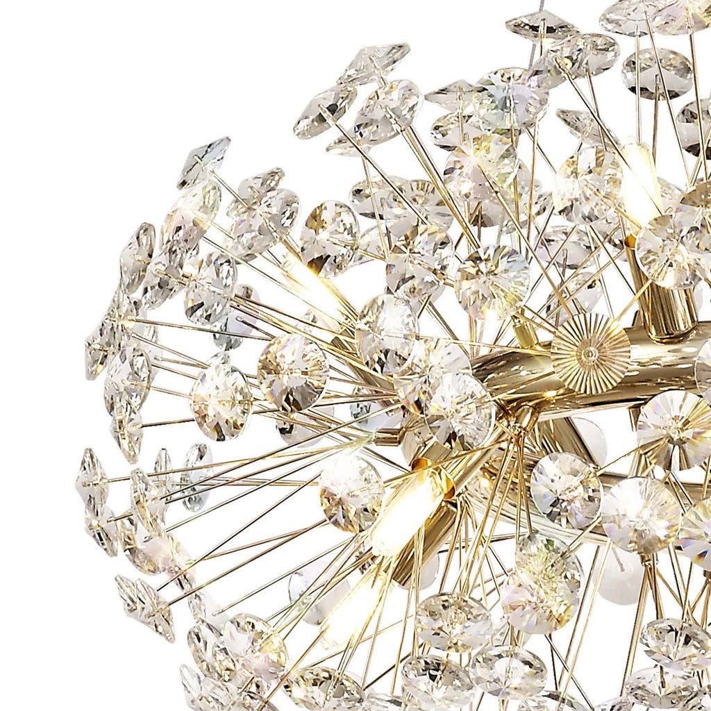 Fusion Stunning 12 Light Ceiling Pendant Light in French Gold Finish
