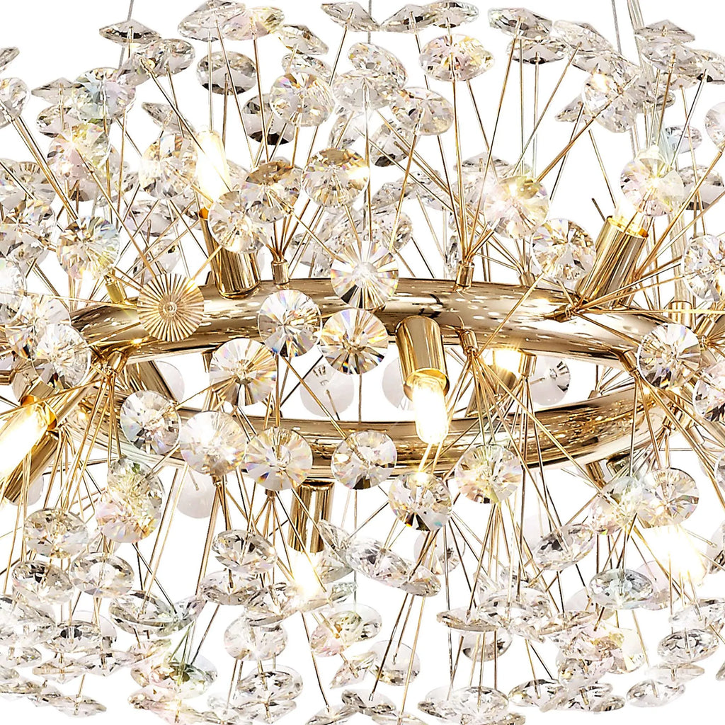 Fusion Stunning 12 Light Ceiling Pendant Light in French Gold Finish
