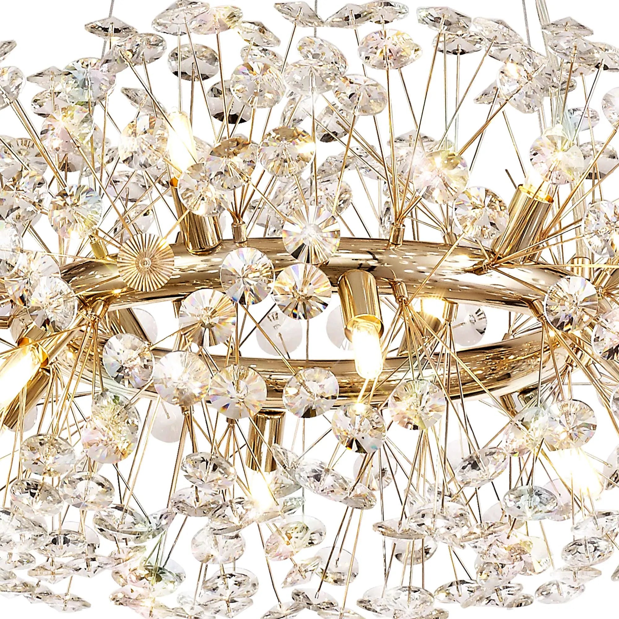 Fusion Stunning 12 Light Ceiling Pendant Light in French Gold Finish
