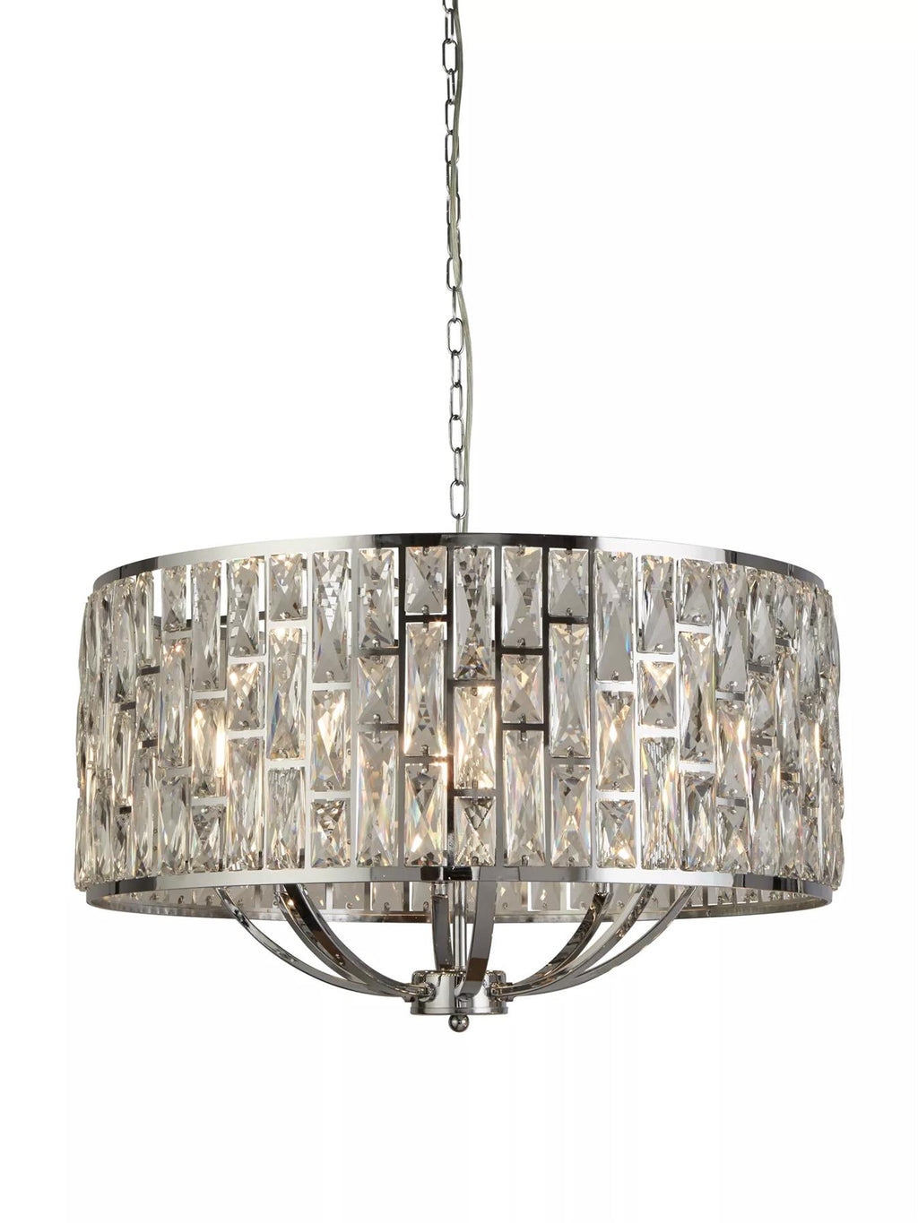 Bijou 8 Light Ceiling Pendant Light In Chrome Finish With Crystal Glass 6588-8CC
