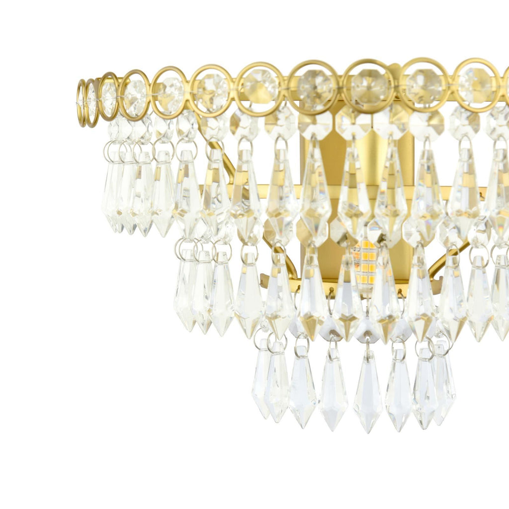 Laura Ashley Enid Wall Light Faceted Crystal Glass and Matt Antique Brass LA3756714-Q
