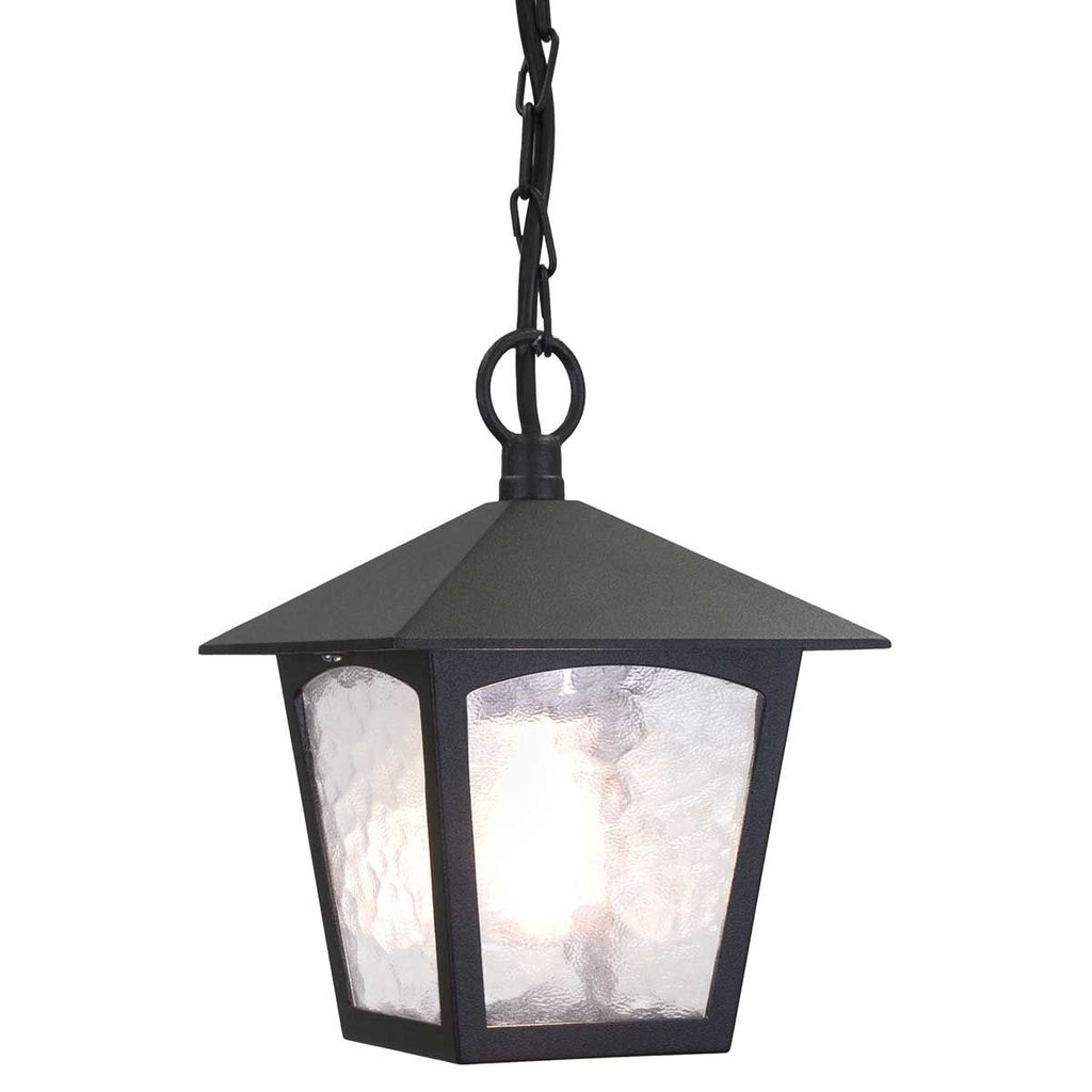 BL6B York black hanging exterior porch lantern, IP20