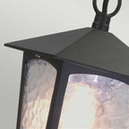 BL6B York black hanging exterior porch lantern, IP20