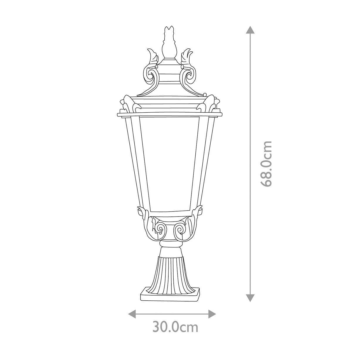 BT3/L exterior Baltimore Large pedestal lantern, IP43