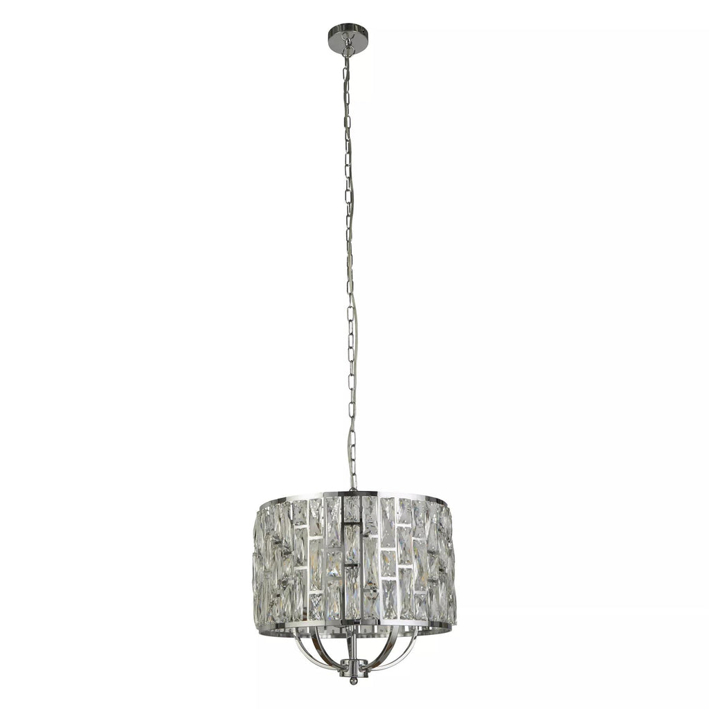 Bijou 5 Light  Ceiling Pendant Light In Chrome Finish With Crystal Glass 6585-5CC
