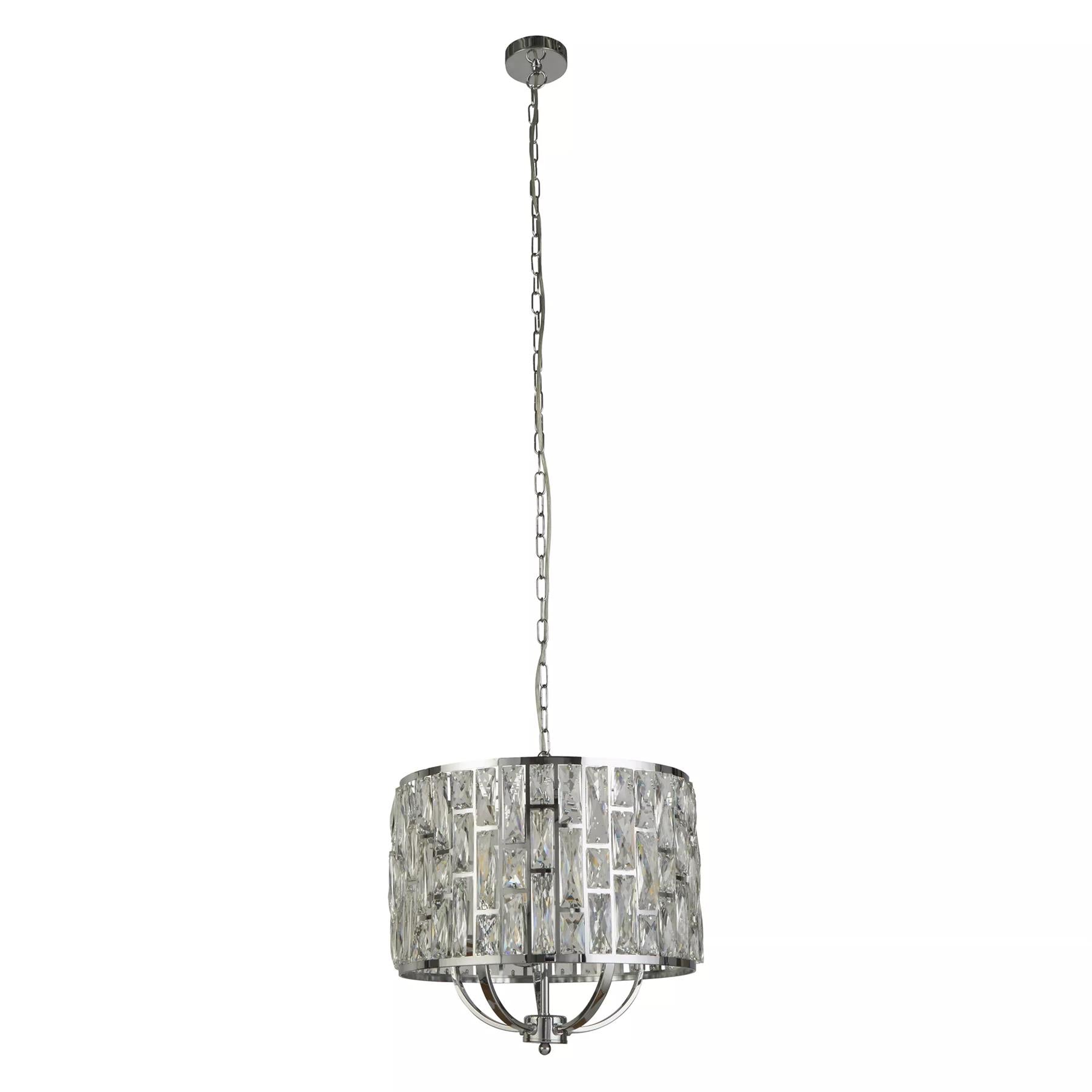 Bijou 5 Light  Ceiling Pendant Light In Chrome Finish With Crystal Glass 6585-5CC