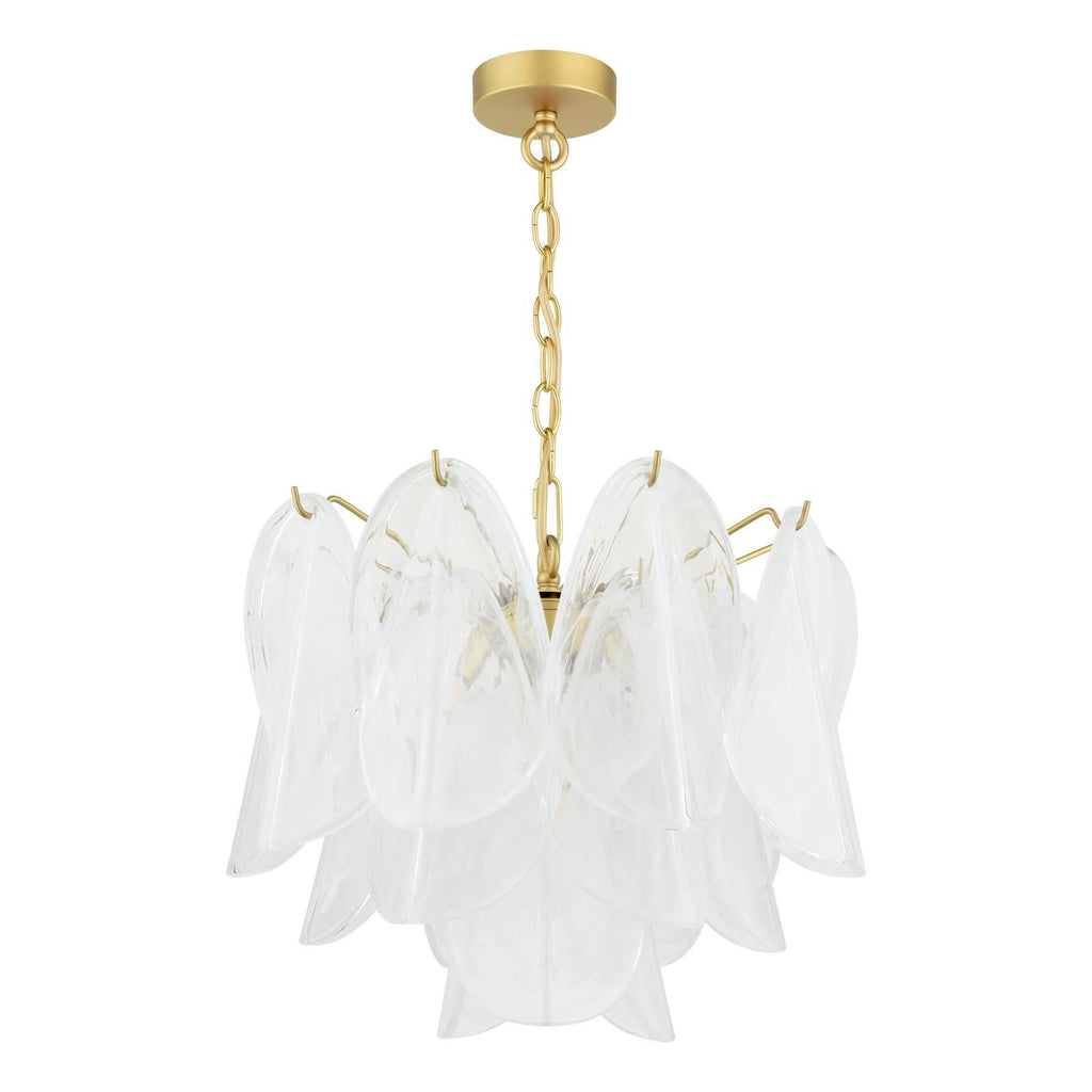 Laura Ashley Stannington 4 Light Pendant Matt Antique Brass and White Glass LA3756708-Q