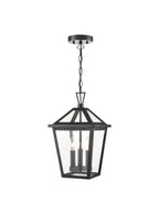 Franklite Dusk Outdoor 3 Light Hanging Ceiling Lantern In Matt Black Finish IP44 EXT6651