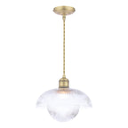 Laura Ashley Billham Pendant Matt Antique Brass and Ribbed Glass LA3756651-Q