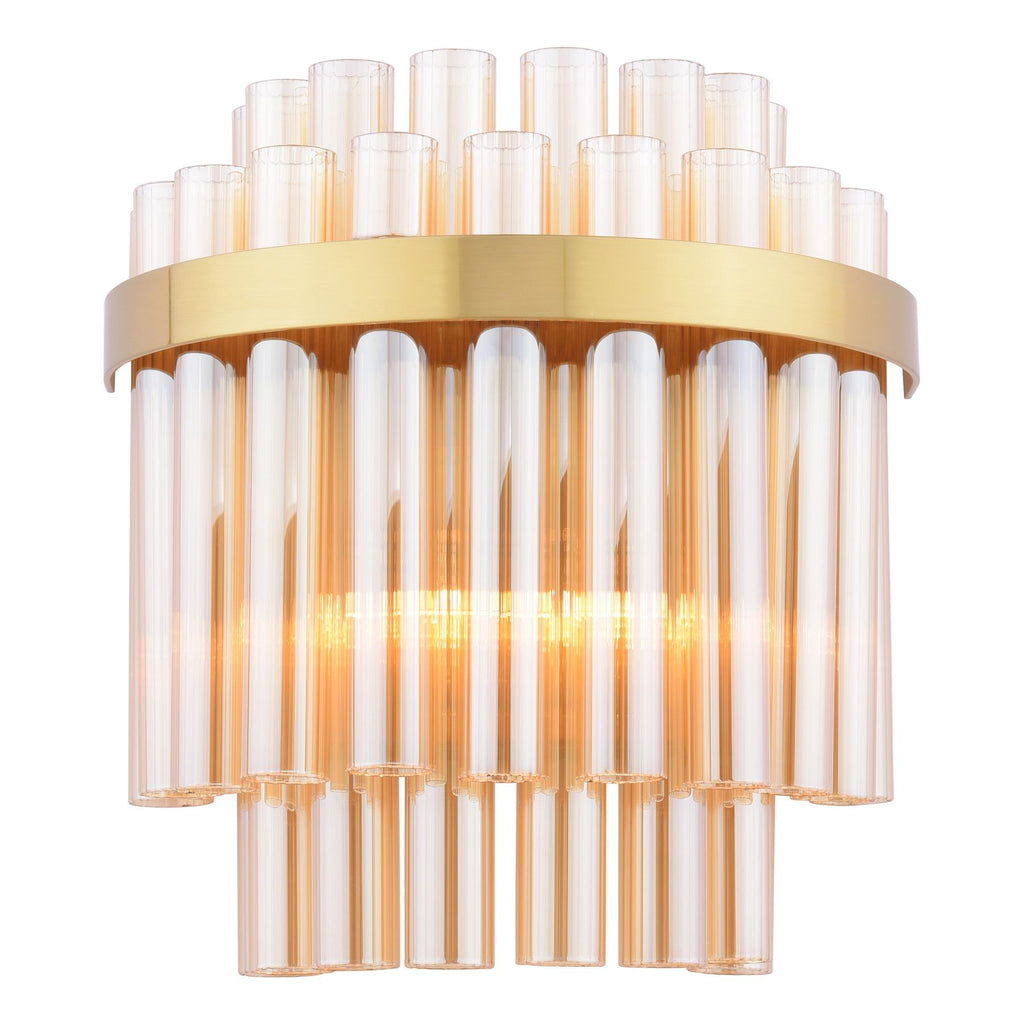 Imani 2 Light Wall Light Natural Brass and Champagne Glass IMA0935