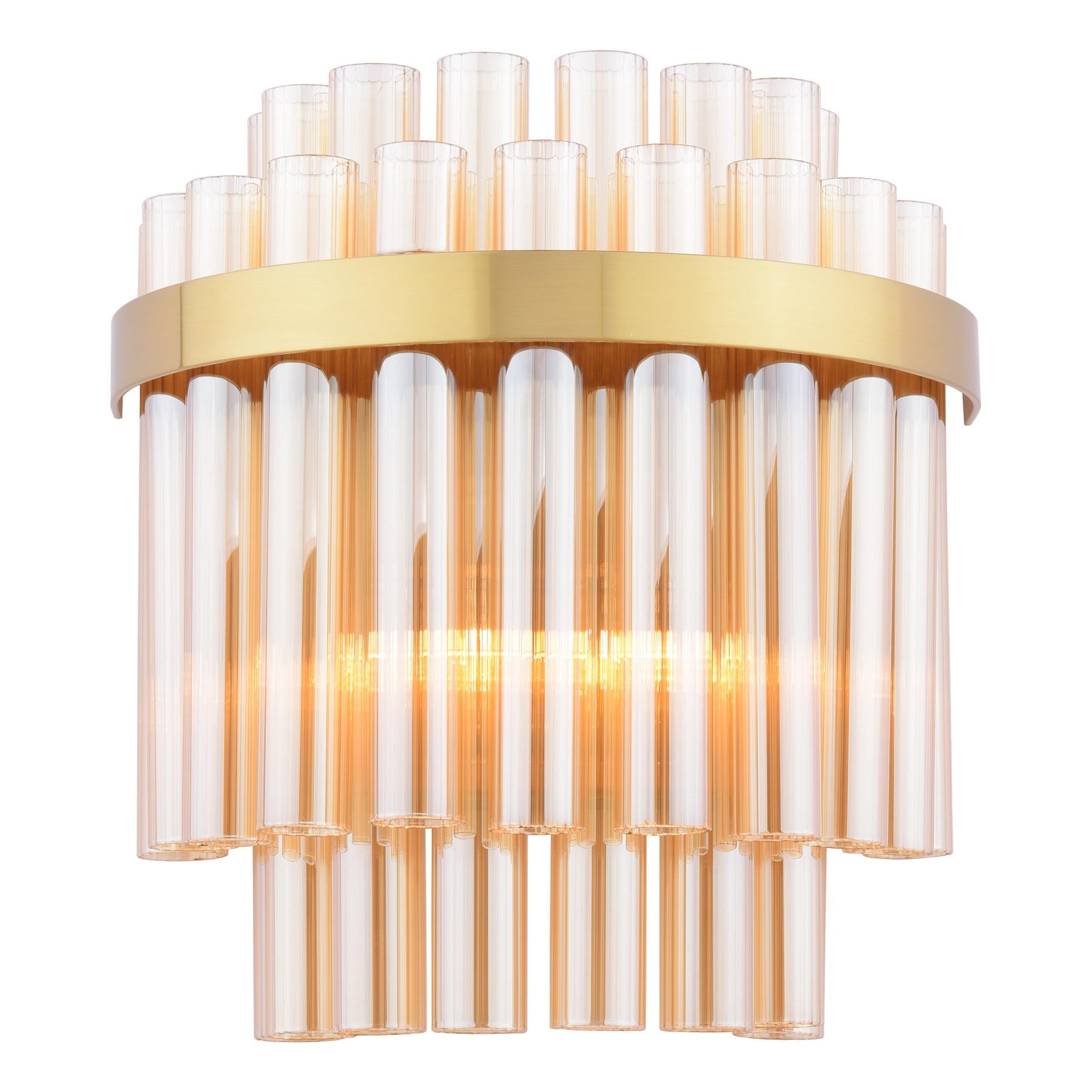 Imani 2 Light Wall Light Natural Brass and Champagne Glass IMA0935